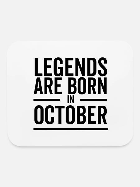 Legends Are Born in October - Mouse pad Horizontal - white - Front