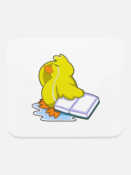 Duck With Book - Mouse pad Horizontal - white - Front
