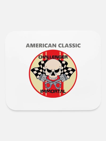 CHALLENGER American classic immortal skull pistons - Mouse pad Horizontal - white - Front