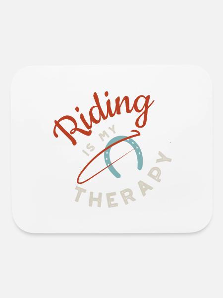 Equestrian Riding Is My Therapy - Mouse pad Horizontal - white - Front
