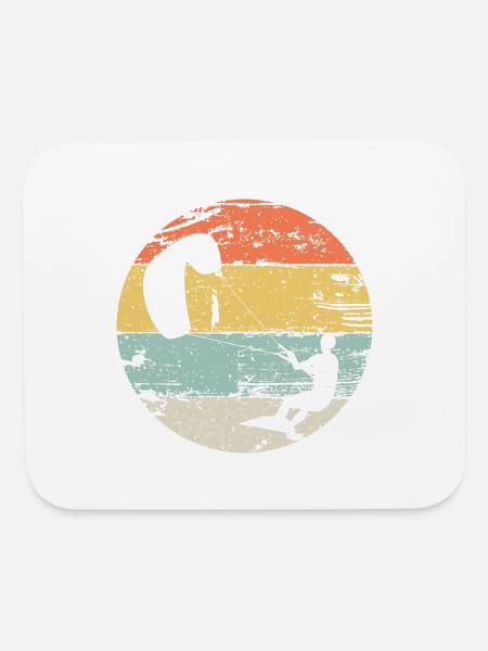 Kite Boarding Kiteboarder Retro Vintage Look - Mouse pad Horizontal - white - Front