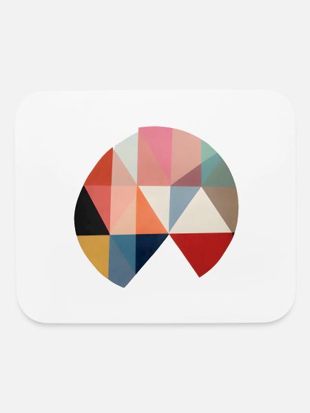 Floral Modern Geometric Mid Century - Mouse pad Horizontal - white - Front