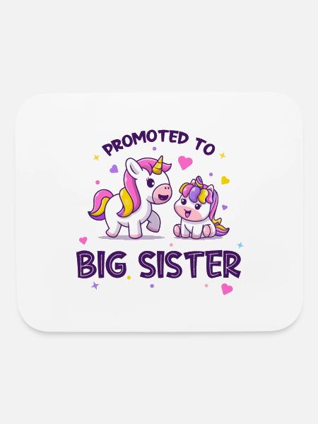 Promoted to big sister light - Mouse pad Horizontal - white - Front