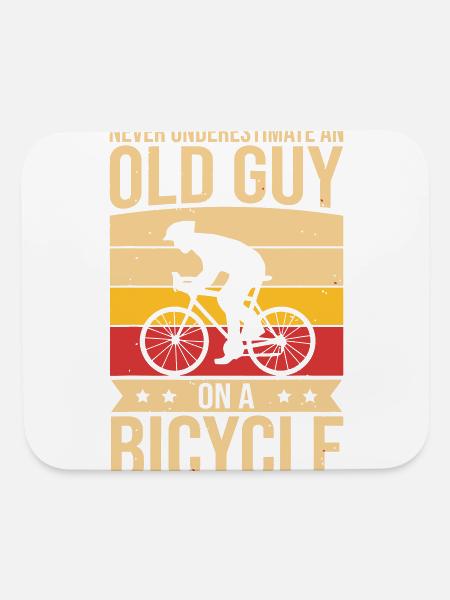 Old Guy on a Bicycle Retro Silhouette - Mouse pad Horizontal - white - Front