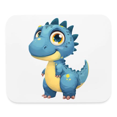Smiling Blue and Yellow Baby Dinosaur - Mouse pad Horizontal