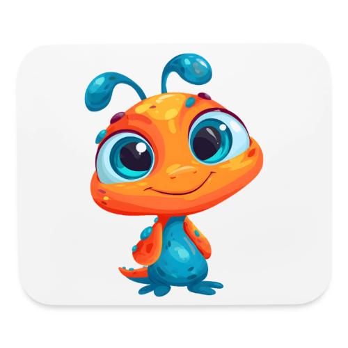 Fun Cartoon Alien in Orange and Blue - Mouse pad Horizontal