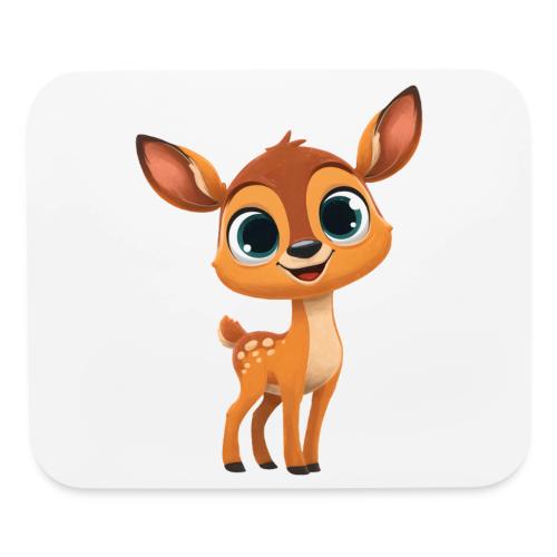 Cute Cartoon Deer with Joyful Big Eyes - Mouse pad Horizontal