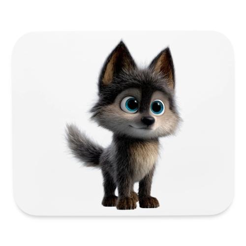 Innocent Cartoon Baby Wolf - Mouse pad Horizontal