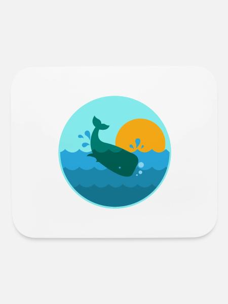 Whale Jump Sunrise Ocean Window - Gift Idea - Mouse pad Horizontal - white - Front