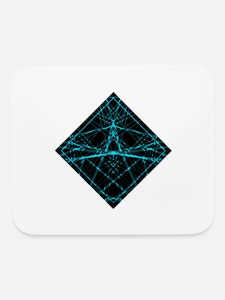 Rhombus with turquoise ornament. #illustration - Mouse pad Horizontal - white - Front