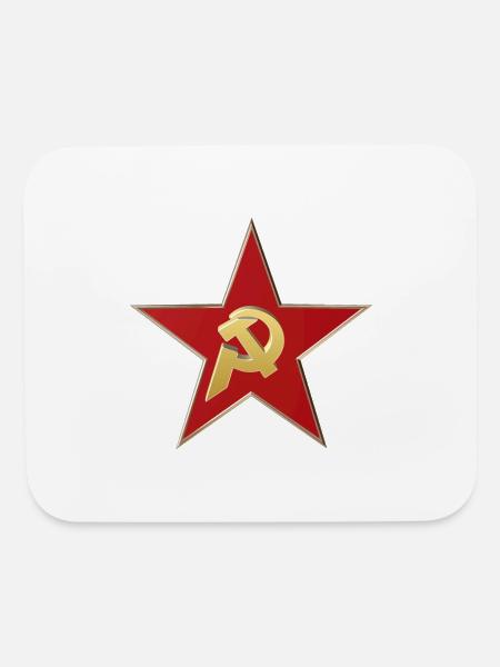 Hammer and sickle - Mouse pad Horizontal - white - Front