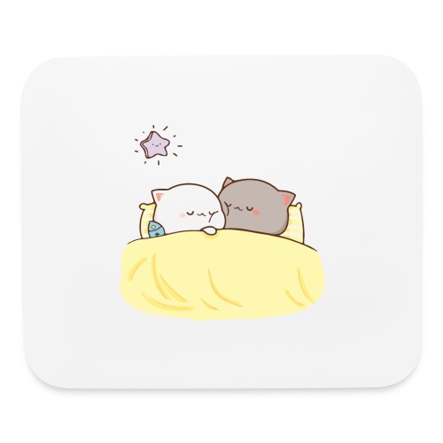 Peach and Goma Sleeping - Mochi Peach Cat - Mouse pad Horizontal