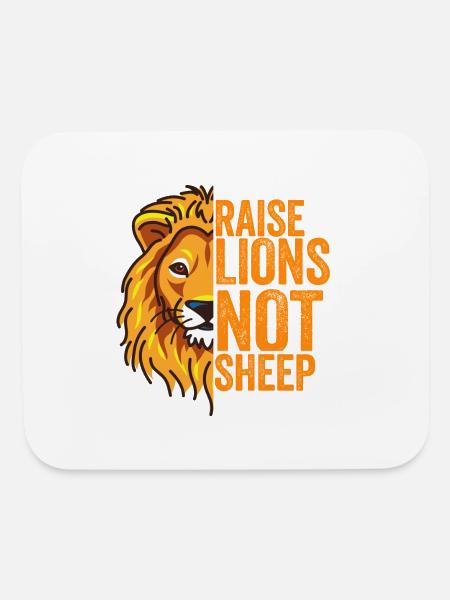 Raise Lions Not Sheep - Mouse pad Horizontal - white - Front