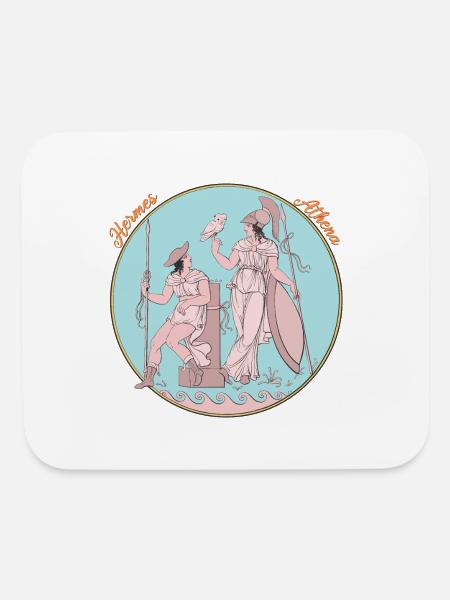 Hermes and Athena - Mouse pad Horizontal - white - Front