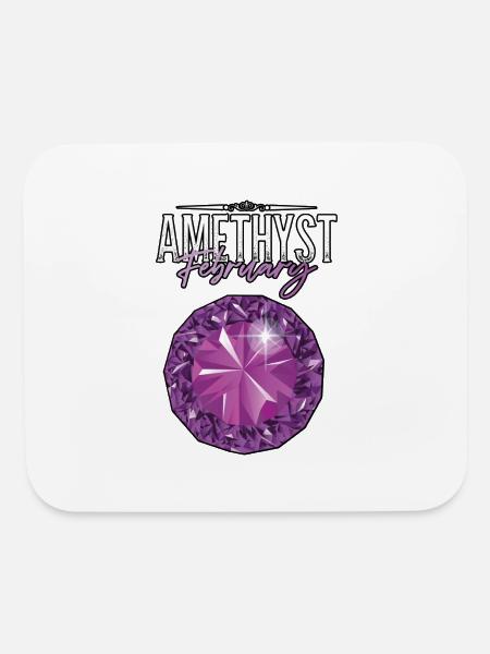 Aquarius Birthday Gift Precious Stone Shirt Amethy - Mouse pad Horizontal - white - Front