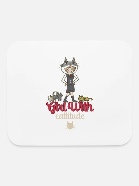Cattitude Collection For Girls - Mouse pad Horizontal - white - Front