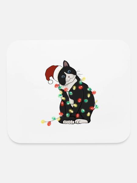 Cat Christmas happy Christmas - Mouse pad Horizontal - white - Front