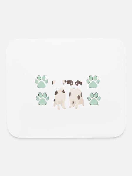Our cotton dog print T-shirts make me happy. Dogs - Mouse pad Horizontal - white - Front