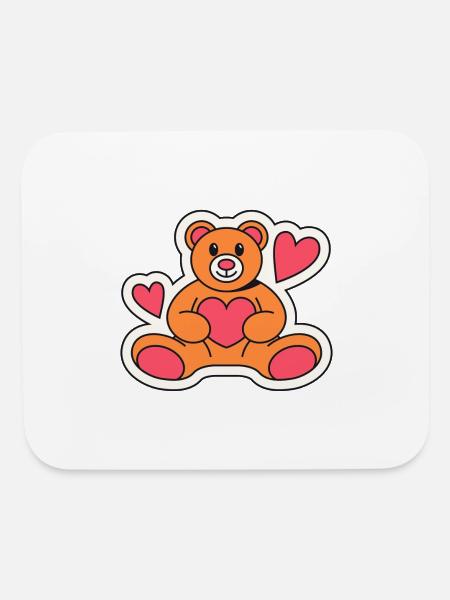49 lovely teddy - Mouse pad Horizontal - white - Front