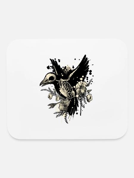 Raven bones - Mouse pad Horizontal - white - Front