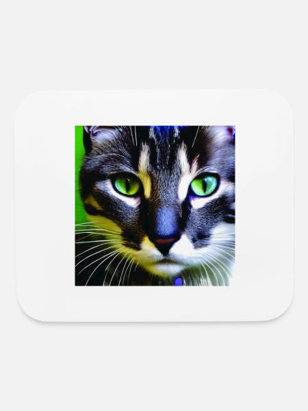 cute cat - Mouse pad Horizontal - white - Front