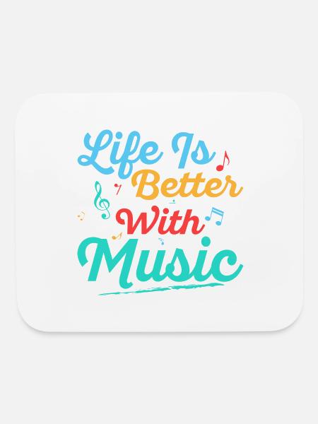 Life Is Better With Music School Music Teacher - Mouse pad Horizontal - white - Front