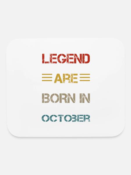 Legends Are Born in October - Mouse pad Horizontal - white - Front