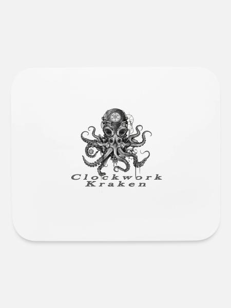 Clockwork Kraken - Mouse pad Horizontal - white - Front