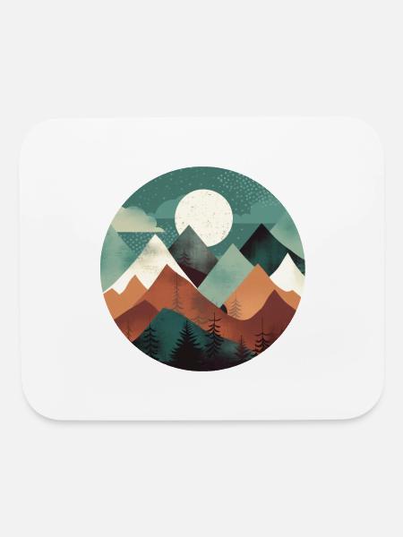 Geometric Flat layered Camping Sporty Design - Mouse pad Horizontal - white - Front