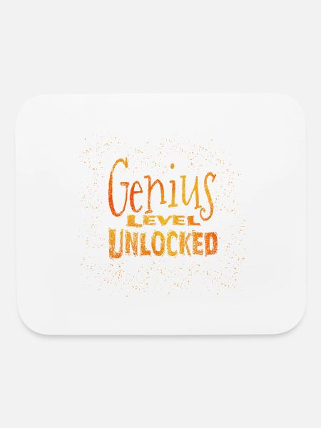 genius level unlocked - Mouse pad Horizontal - white - Front