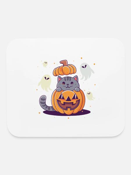 Pumpkin Cat Halloween - Mouse pad Horizontal - white - Front