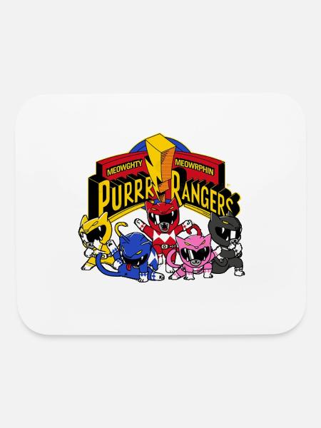 Purrr Rangers Cat Shirt - Mouse pad Horizontal - white - Front