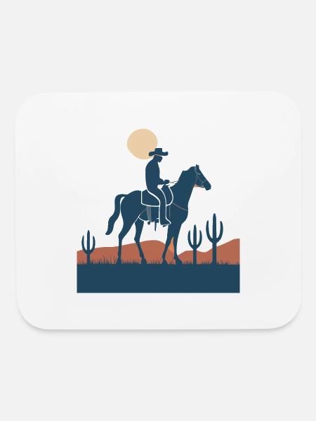 cowboy silhouette - Mouse pad Horizontal - white - Front