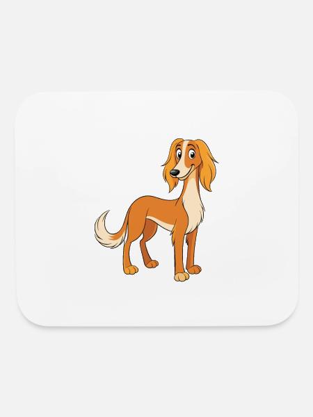 Graceful Saluki: Digital Art - Mouse pad Horizontal - white - Front