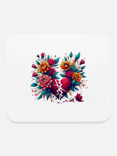 Broken Heart - Mouse pad Horizontal - white - Front
