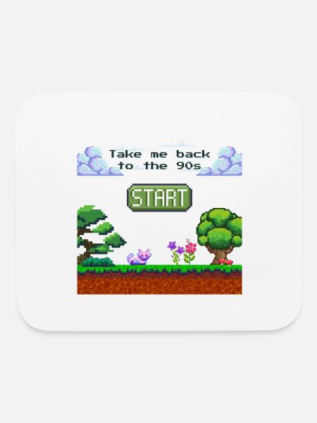 Take me back to the 90s | MsFancyPrints - Mouse pad Horizontal - white - Front