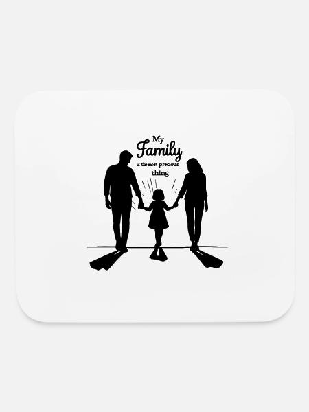 funny family quote My family is the most precious - Mouse pad Horizontal - white - Front