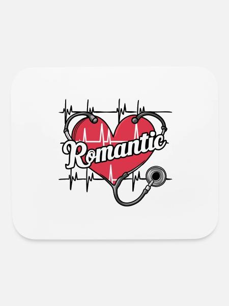 Romantic heartbeat - Mouse pad Horizontal - white - Front