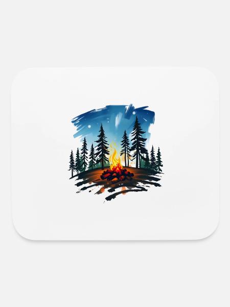 Campfire in the Wilderness - Mouse pad Horizontal - white - Front