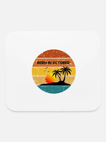 born in october - Mouse pad Horizontal - white - Front