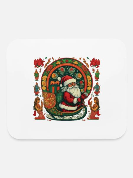 Merry Christmas , Santa Claus in Sleigh , Holiday - Mouse pad Horizontal - white - Front