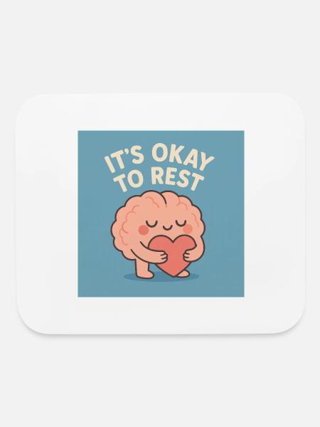 It s Oke To Rest - Mouse pad Horizontal - white