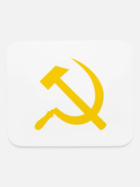 hammer & sickle - Mouse pad Horizontal - white - Front