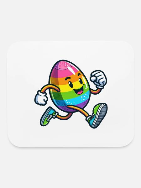 Easter Egg Marathon Jogging Running Fitness Shirt - Mouse pad Horizontal - white - Front