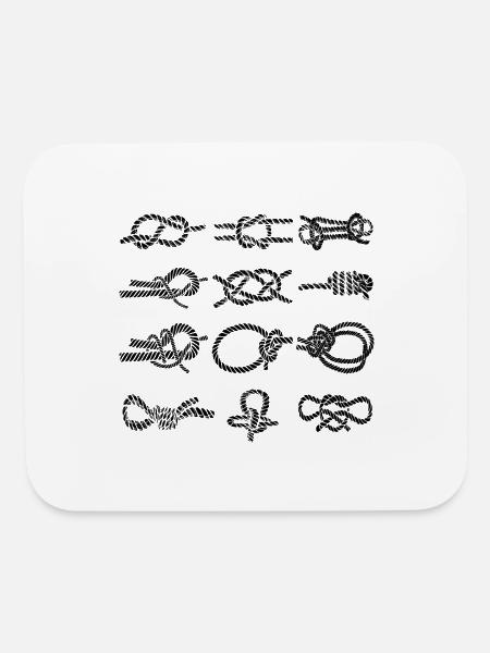 Sailing Knots - Bowline, Sheet Bend, Fool's Knot, - Mouse pad Horizontal - white - Front