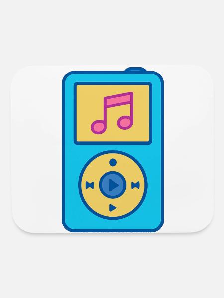 Retro Music Player Illustration - Mouse pad Horizontal - white - Front