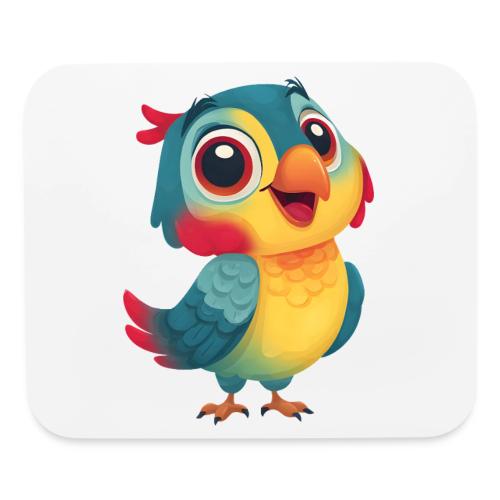 Bright Cartoon Parrot with Joyful Expression - Mouse pad Horizontal