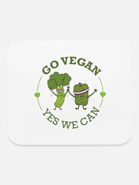 Go Vegan - Mouse pad Horizontal - white - Front