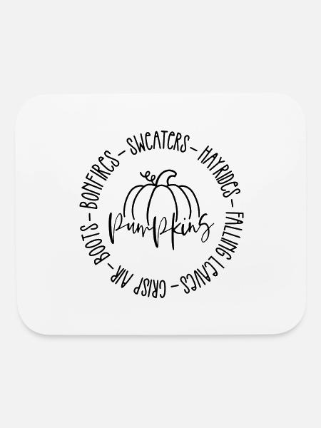 Bonfires Sweaters Hayrides Fall Leaves Pumpkin - Mouse pad Horizontal - white - Front