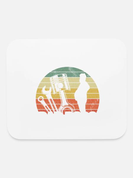 Piston Rods Dad Bods Funny Mechanic - Mouse pad Horizontal - white - Front